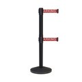 Montour Line Stanchion Dual Belt Barrier Black Post 13ft. NoPa..Belt M630D-BK-NOPARRW-130